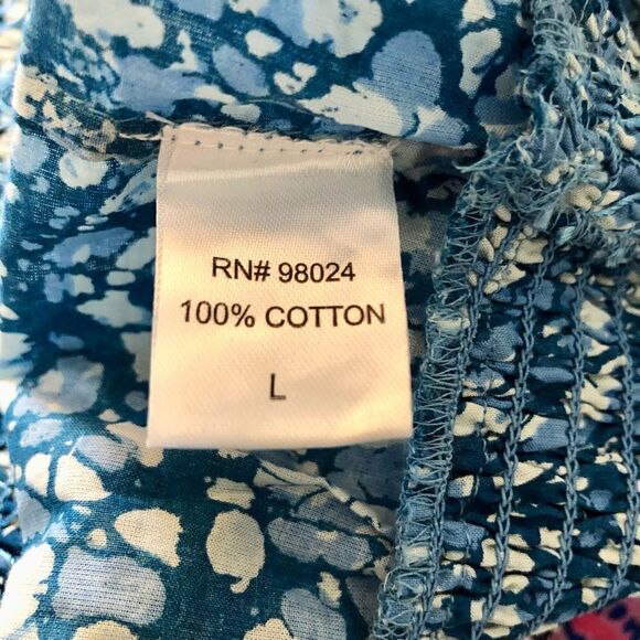 House of Harlow 1960 Martine Blue Print Top Large - Picture 9 of 10